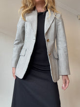 Load image into Gallery viewer, Scanlan Theodore - Single Breasted Gold Button Blazer - Stripe - 6

