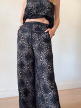 Load image into Gallery viewer, Flannel - Lace Peplum Top &amp; Wide Leg Pants set - Black - 0

