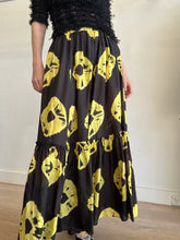 Load image into Gallery viewer, Zimmermann - Silk Tie Waist Midi Skirt - Black/Yellow TieDye - 2
