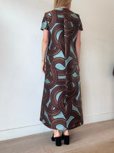 Load image into Gallery viewer, La Double J -Montecarlo Swing Midi Dress - Burgundy/Blue - M - RRP $1590
