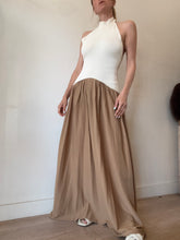 Load image into Gallery viewer, Solid &amp; Striped - The Halter Soglio Open back Maxi Dress - Cream/Caramel - S
