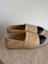 Load image into Gallery viewer, Chanel - Lambskin Espadrilles - Beige/Black - 37 - RRP$1460
