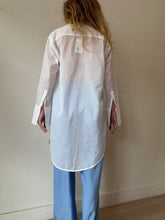 Load image into Gallery viewer, Bassike - Sheer Cotton Shirt - White w black stitch detail- XS/S
