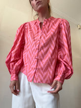 Load image into Gallery viewer, Ulla Johnson - Rory Chevron Blouse - Pink/Red - 4

