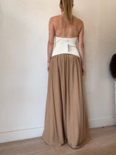 Load image into Gallery viewer, Solid &amp; Striped - The Halter Soglio Open back Maxi Dress - Cream/Caramel - S
