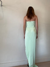 Load image into Gallery viewer, Alex Perry - Harland Draped Satin Corset Strapless Maxi Dress - Mint - 10 - BNWT - RRP $3400
