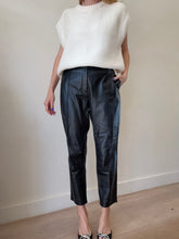 Load image into Gallery viewer, Alex Perry - Straight Leg Crop Leather Pants - Black - 12
