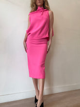 Load image into Gallery viewer, Roland Mouret - Eugene Open Back Wool Crepe Top &amp; Zip Pencil Set - Pink - 4US/8
