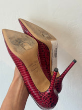 Load image into Gallery viewer, Jimmy Choo - Anouk Snake Pumps - Red/Black - 38
