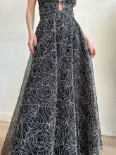 Load image into Gallery viewer, (current) Scanlan Theodore - Cornelli Gathered Gown - Black/Stone Swirls - 8- RRP$950

