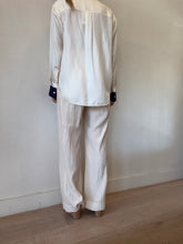 Load image into Gallery viewer, Oroton - Celestial Print LS Shirt - Ivory/Navy - 8

