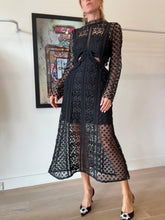 Load image into Gallery viewer, Self Portrait - Payne Lace Cutout Dress - Black -NWT - 12- RRP $1120
