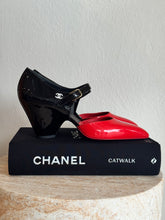Load image into Gallery viewer, Chanel - Patent Mary Jane Wedge Heel - Shoes - Red/Black - 41
