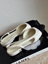 Load image into Gallery viewer, Chanel - Slingback Fabric Flats - Metalic White - 37C
