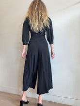 Load image into Gallery viewer, Scanlan Theodore - Silk LS Open Back Tie Jumpsuit - Black - 8
