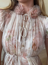 Load image into Gallery viewer, Zimmermann -Illustration Flutter  Midi Dress  (w slip) - Peach florals - OP - bnwt - RRP850
