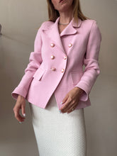 Load image into Gallery viewer, Scanlan Theodore - Crepe Knit Collar Jacket - Pink w pink buttons - Large
