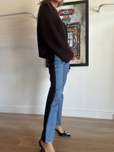 Load image into Gallery viewer, Vetements - Jeans w leather insert - Light Denim + black leather - S - RRP$3,000
