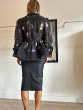 Load image into Gallery viewer, Zimmermann - Natura V Neck Lace Detail Floral Top - Black - 2 - RRP $1068
