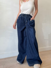 Load image into Gallery viewer, Aje Studio - Sadie Cotton Wide Leg Jeans w Elastic Waist - Dark Denim - 8 - nwt RRP$199
