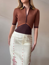 Load image into Gallery viewer, Alemais - Wilder Knit Polo Top - Brown - M - rrp$350
