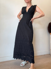 Load image into Gallery viewer, Posse - V Neck Emb Sleeveless   Maxi Dress - Black - S
