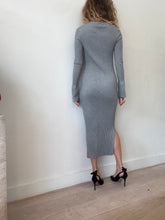 Load image into Gallery viewer, DKNY - Ribbed Knit Button Front  Dress - Grey - P
