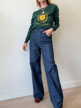 Load image into Gallery viewer, Saint Laurent - University Cotton Logo Sweatshirt - Green/Yellow - XS
