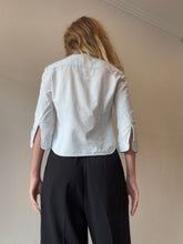 Load image into Gallery viewer, Prada - 3/4 Sleeve Cropped Shirt - Pale Blue - 42
