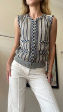 Load image into Gallery viewer, Chanel CC 2001 Runway Piece - Woven Tweed Vest - Beige Stripe - 36
