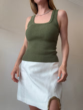Load image into Gallery viewer, Aje - Ribbed Singlet - Olive Green - S
