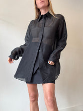 Load image into Gallery viewer, Esse - Sheer Organza Oversize LS Shirt - Black - 10
