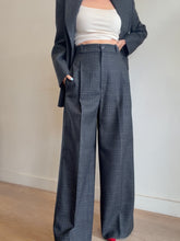 Load image into Gallery viewer, Scanlan Theodore - Single Breasted Jacket &amp; Wide Leg CheckSuit - Dark Grey - 6 - Current - RRP $1650
