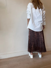 Load image into Gallery viewer, Flannel - Sequin Pleated Maxi Skirt - Brown squins - 1
