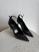 Load image into Gallery viewer, Saint Laurent - Snake skin splash Heels - Black - 37 - new w box - RRP$1700
