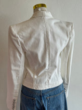 Load image into Gallery viewer, Balmain Paris - Distress Tux Style Denim Jacket - Ivory - 38 - RRP$2790
