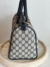 Load image into Gallery viewer, Vintage Gucci  - Boston GG Logo Bag - Navy - Medium

