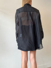 Load image into Gallery viewer, Esse - Sheer Organza Oversize LS Shirt - Black - 10
