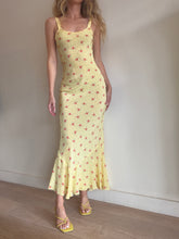 Load image into Gallery viewer, Realisation Par - Allegra Silk Slip Midi Dress - Yellow red florals- XS
