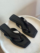 Load image into Gallery viewer, Nelson Made - Ida Slides - Black crinkle leather - 38 - rrp$299
