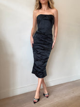Load image into Gallery viewer, Alex Perry - Reptile Satin Strapless Twist Ruched Dress - Black - 8 - NWT - RRP$2500
