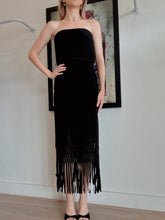Load image into Gallery viewer, Dion Lee - Bustier Tasseled Midi dress - Black - 8
