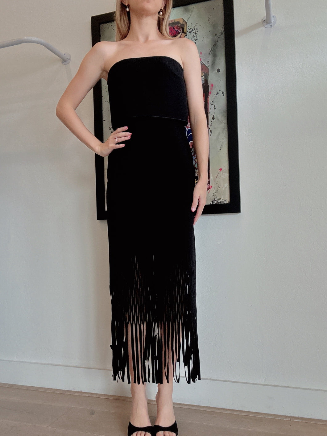 Dion Lee - Bustier Tasseled Midi dress - Black - 8