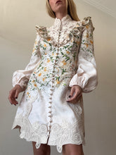Load image into Gallery viewer, Zimmermann - Coaster Battenburg Blush Garden Floral Mini Dress - Blush Floral  - 2 - RRP $1200
