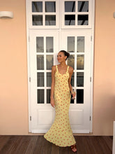 Load image into Gallery viewer, Realisation Par - Allegra Silk Slip Midi Dress - Yellow red florals- XS
