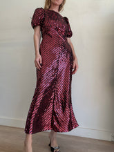 Load image into Gallery viewer, Rixo x Laura Jackson - Daisy Velvet Trimmed Sequin Midi Dress - Red/Black - S - RRP$950
