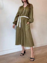 Load image into Gallery viewer, Zimmermann - Cassia Crinkle Shirt Midi Dress - Olive Green - 1 - bnwt - RRP$595
