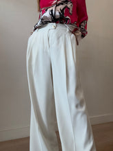 Load image into Gallery viewer, Aje - Wide Leg Pants - Ivory w gold button - 10
