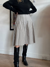 Load image into Gallery viewer, Bassike - Midi Pleated Skirt - Khaki Check - 3
