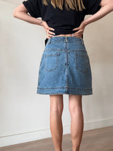 Load image into Gallery viewer, Aje - Denim Mini Skirt - Mid Denim w gold buttons - 12
